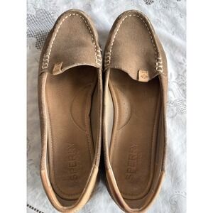 Sperry Top Sider Women's Brown Suede Shoes Size 8.5 medium slip on preppy